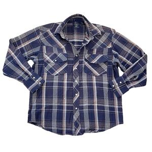 Salmon River Traders Plaid Shacket Pearl Button Snaps Long Sleeve Flannel M